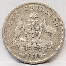 AUSTRALIA 1910 . ONE 1 SHILLING . KEY DATE